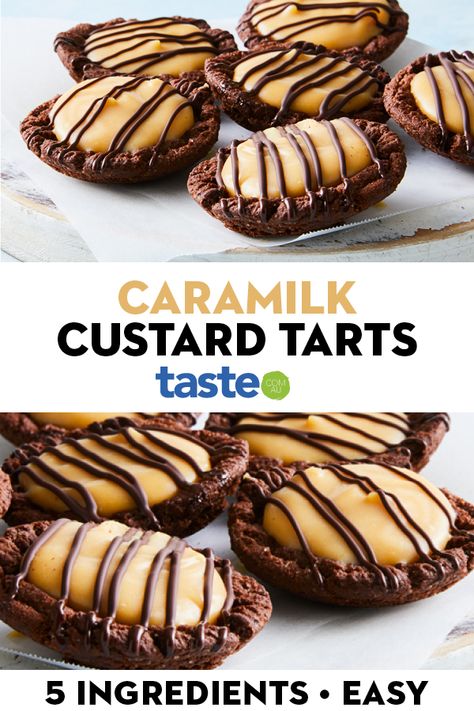 Chocolate Custard Tart, Biscuit Base Tart, Caramilk Recipes, Tarts Dessert, Chocolate Ripple Biscuits, Dessert Recipes Chocolate, Dessert Tarts, Aussie Recipes, Cakes Slices