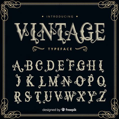 Alphabet Aesthetic, Vintage Fonts Alphabet, Font Sets, Victorian Lettering, Victorian Fonts, Old Fonts, Fonts Handwriting Alphabet, Alphabet Lettering, Vintage Alphabet