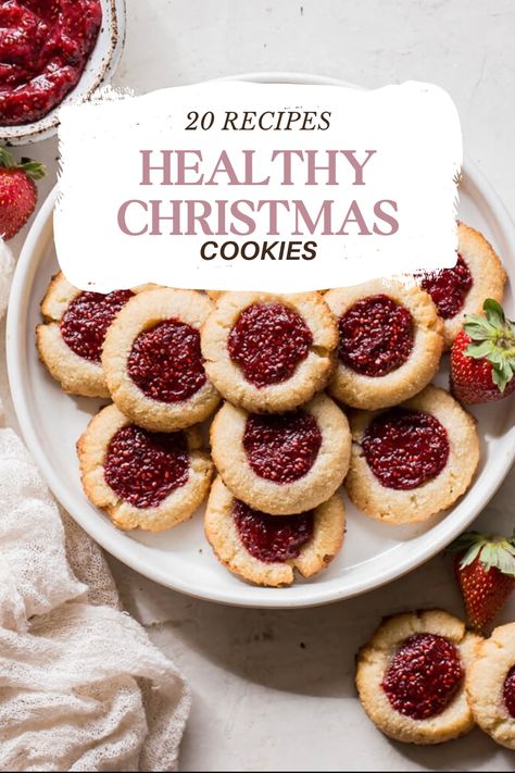 Make your Christmas sweeter and healthier with our curated collection of 20 Best Healthy Christmas Cookie Recipes. Whether you're vegan, gluten-free, or simply looking for guilt-free indulgence, these treats are a delightful addition to your holiday festivities. Spread the joy of healthier holiday baking! #HealthierHolidays #ChristmasSweets #GuiltFreeJoy Gluten Free Vegan Cookies Christmas, Dairy And Egg Free Christmas Treats, Low Cal Christmas Desserts, Clean Christmas Cookie Recipes, Gf Df Christmas Recipes, Christmas Sweets Healthy, Cranberry Gluten Free Recipes, Healthy Vegan Christmas Cookies, Whole 30 Christmas Cookies