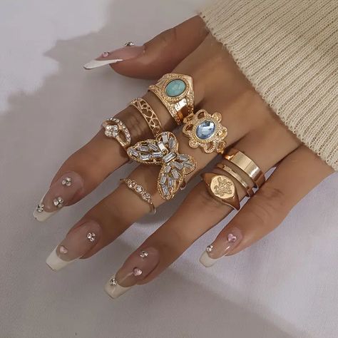 Faster shipping. Better Service. Beauty, Rhinestone Butterfly, Butterfly Ring, Niche Design, Ring Women, Ring Designs, Women Rings, Home Jewelry, Ring