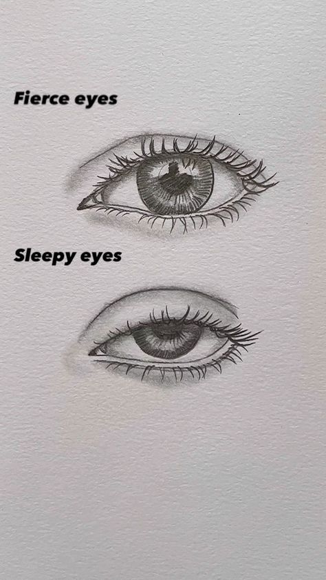 jose_arrt on Instagram: Difference between fierce and sleepy eyes #art #artistsoninstagram Fierce Eyes Drawing, Sleepy Eyes Drawing Anime, How To Draw Tired Eyes, Side Eye Sketch, Tired Eyes Reference, Sleepy Eyes Anime, Sleepy Face Drawing, Lazy Eyes Drawing, Tired Eyes Sketch