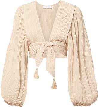 Fashion Look Featuring Zimmermann Women's Fashion and Jacquemus Longsleeve Tops by rockybarnesblog - ShopStyle Mode Dope, Mode Boho, Tie Front Top, Looks Chic, Front Tie Top, Mode Inspiration, White Top, Look Fashion, Classy Outfits