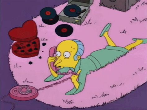 Spending the whole evening talking on the phone | 26 Things You Miss About Landlines Mr Burns, The Simpson, Futurama, Trailer Park, Cartoon Pics, On The Ground, A Cartoon, The Simpsons, Doberman