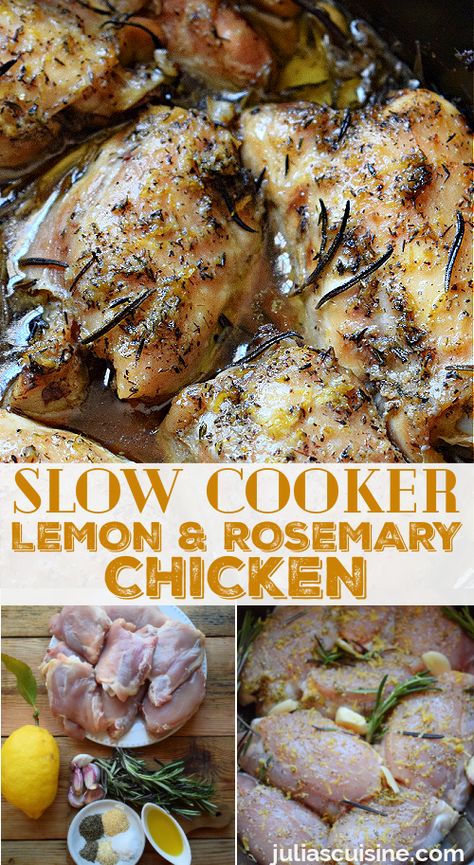 Rosemary Chicken Casserole, Fresh Rosemary Recipes Dinners, Chicken Rosemary Soup, Rosemary Chicken Crockpot Recipes, Garlic Herb Chicken Crockpot, Slow Cooker Chicken Bone In, Rosemary Chicken And Rice, Lemon Herb Chicken Crockpot, Rosemary Chicken Slow Cooker