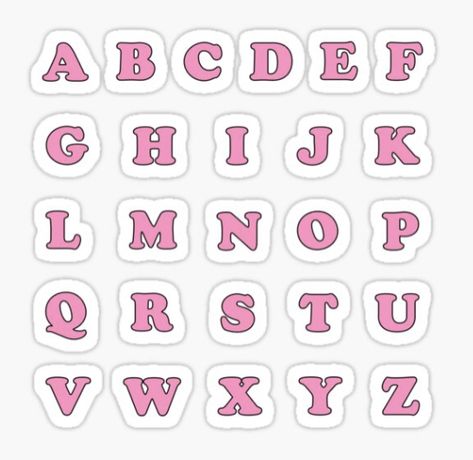 Cute Fonts Alphabet, Struktur Teks, Savvy Quotes, Alfabet Font, Decorating Notebooks, Pink Stickers, Scrapbook Letters, Scrapbook Organization, Alfabet Letters