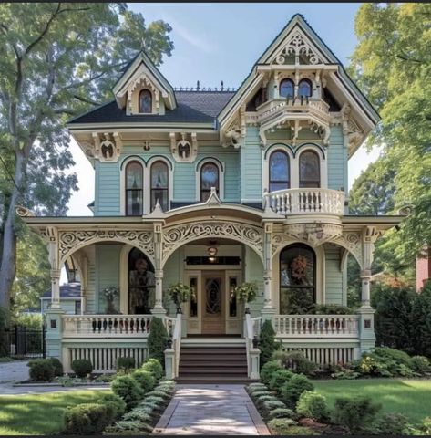 Victorian Homes Exterior, Victorian Style House, Old Victorian Homes, Victorian Style Homes, Dream Life House, Casa Vintage, Modern Victorian, Victorian Home, Victorian Architecture