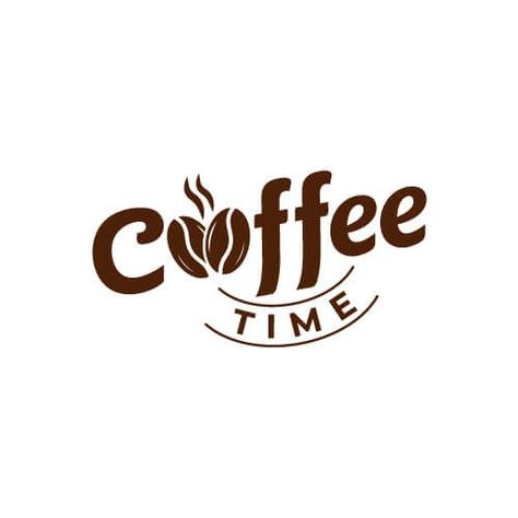 Coffee Time Coffee Logo Typography, Coffee Shop Fonts Design, Coffee Cafe Logo Design, Iced Coffee Logo Design, Coffee Brands Logo, Coffe Logos Design, Coffee Logos Ideas, Logo Cafe Design Ideas, Coffee Typography Design