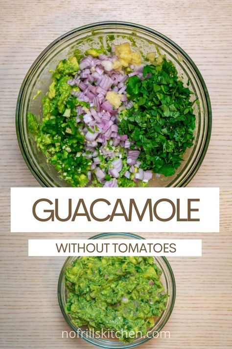 Want to make guacamole without tomatoes? This is the recipe for you! Guacamole Without Tomatoes, Guacamole Recipe Easy No Tomato, Guacamole Recipe No Tomato, Guacamole Recipe Without Tomato, Guacamole Recipe Easy Homemade, Basic Guacamole Recipe, Spicy Guacamole Recipe, Guacamole Dip Recipes, Avocado Dip Recipe