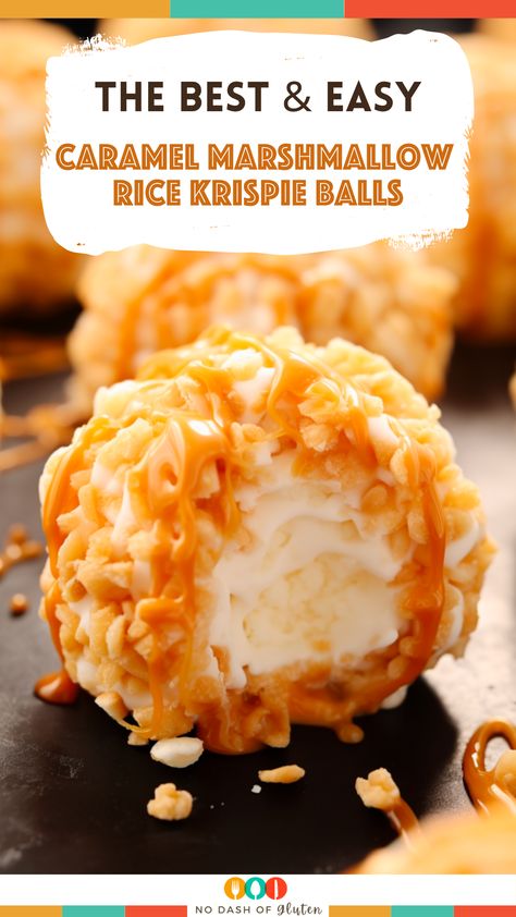 Carmel Rice Krispie Marshmallow, Rice Krispie Caramel Marshmallows, Rice Crispy Marshmallow Balls, Marshmallow Haystacks Recipe, Fall Leaves Rice Krispie Treats, Rice Dip Recipe, Marshmallow Caramel Rice Krispies, Marshmallow Toffee Rice Krispies, Caramel Marshmallow Rice Krispie Balls Recipe