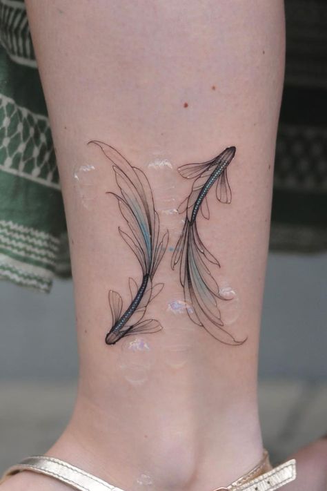 22 Amazing Pisces Tattoo Ideas Mermaid Pisces Tattoo, Pisces Tattoo Ideas, Pisces Fish Tattoos, Niece Tattoo, Pisces Tattoo Designs, Deep Tattoo, Pisces Tattoo, Astrology Tattoo, Horoscope Tattoos