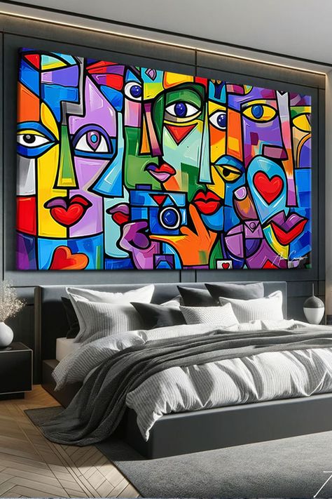 Cubist Paintings, African Paintings, Palette Knife Painting, Colorful Abstract Art, Abstract Portrait, Custom Illustration, Art Lovers, Disney Style, Art Abstrait