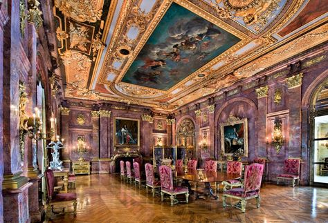 See Marble House, the Elms and more from the comfort of your own home. Vanderbilt Mansions, Historical Interior, Marble House, Gold Rooms, Palace Interior, Castles Interior, House Of Beauty, Home Luxury, Mansion Interior