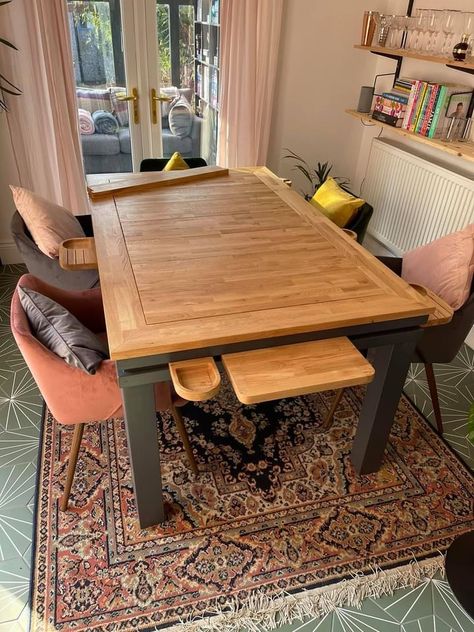 Board Game Dining Table, Gaming Table Diy, Dnd Table, Rpg Table, Dnd Diy, Board Game Room, Gaming Tables, Game Room Tables, Woodworking Projects For Beginners