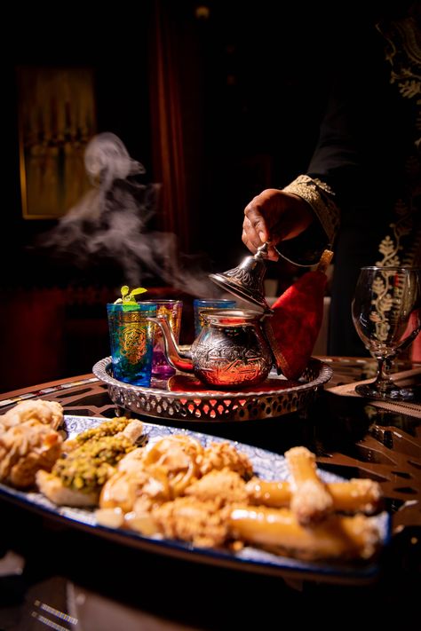 Arabian Lounge, Moroccan Dining, Savoury Bites, Arabic Tea, Arabic Culture, Middle Eastern Restaurant, Sweets Bar, Moroccan Tea, Arab Culture