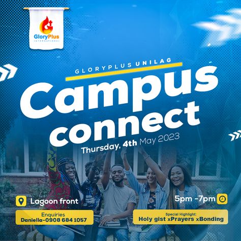 #unilag #creative #social #media #poster #campus #connect College Social Media Post, Alumni Reunion, Service Poster, Student Posters, Alumni Events, Campus Events, Media Poster, Church Graphics, Graphic Design Flyer