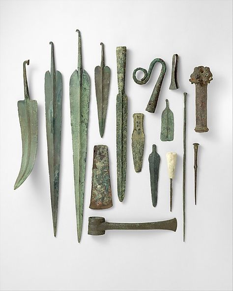 Bronze tools and ceremonial objects.The tin-bronze scepter head, top,far right… Prehistoric Age, Ancient Tools, Cradle Of Civilization, Ancient Mesopotamia, Roman Art, Gifts For Photographers, Iron Age, Viking Jewelry, Bronze Age