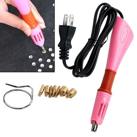 US Diy Heater, Chain Necklace Diy, Diy Wand, Hand Tool Set, Hand Tool Sets, Hot Fix, Nail Charms, 3d Nail Art, Pink Kids