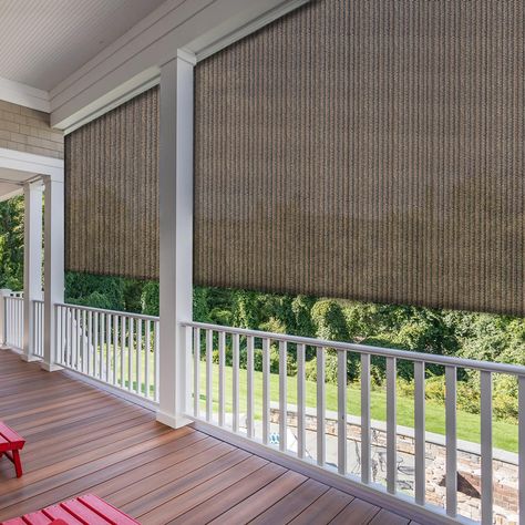 PRICES MAY VARY. [PREMIUM QUALITY] This roller shade is made of 220 gsm breathable fabric with sun protection and heat insulation, available in sizes 4'-8'(w) and 5'-15'(L), and will last for long time (sizes can be customized). NOTE: Our patio shade roll up is folded in the package, please open the package first when checking the size of the product you received. [UV PROTECTION] The roll up blind can block harmful UV rays while providing good pravicy and creating a comfortable environment for y Blinds For Screened In Porch, Covered Patio Shade Ideas, Roof Over Patio Attached To House, Roll Down Shades For Patio, Screen Porch Shades, Patio Shutters Outdoor, Patio Blinds Outdoor, Patio Curtains Outdoor Ideas, Privacy Porch Ideas