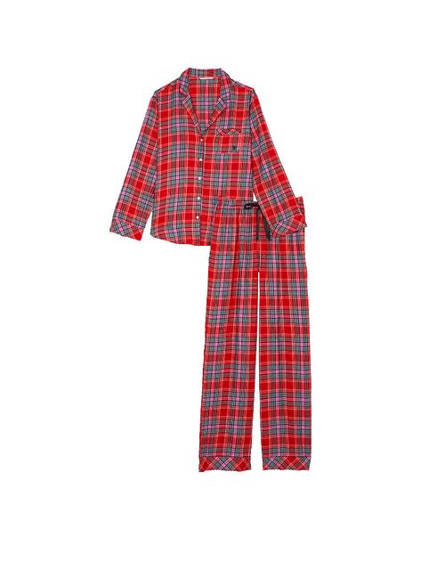 Flannel Long Pajama Set - Victoria's Secret - vs Victoria Secret Christmas, Lingerie Catalog, Victoria Secret Pajamas, Flannel Pajama Sets, Shirt Pant Set, Flannel Pajamas, Cozy Flannel, Women Nightwear, Menswear Inspired