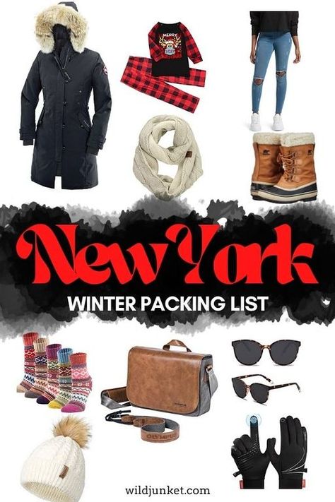 WHAT TO PACK FOR NEW YORK IN WINTER -- MY NEW YORK WINTER PACKING LIST #newyork #newyorktrip #newyorkpacking #packlistNYC #newyorkinwinter #winternewyork #NYCwinter #NYCpackinglist #whattowearNYC #NYCfashion #NYCtrip #NYCtravel #newyorkwinter New York Winter Packing, New York Christmas Packing List, Packing List For New York Winter, Nyc Winter Packing List, What To Pack For New York Winter, New York Packing List Winter, New York In February Outfits, Pack For New York, New York Clothes