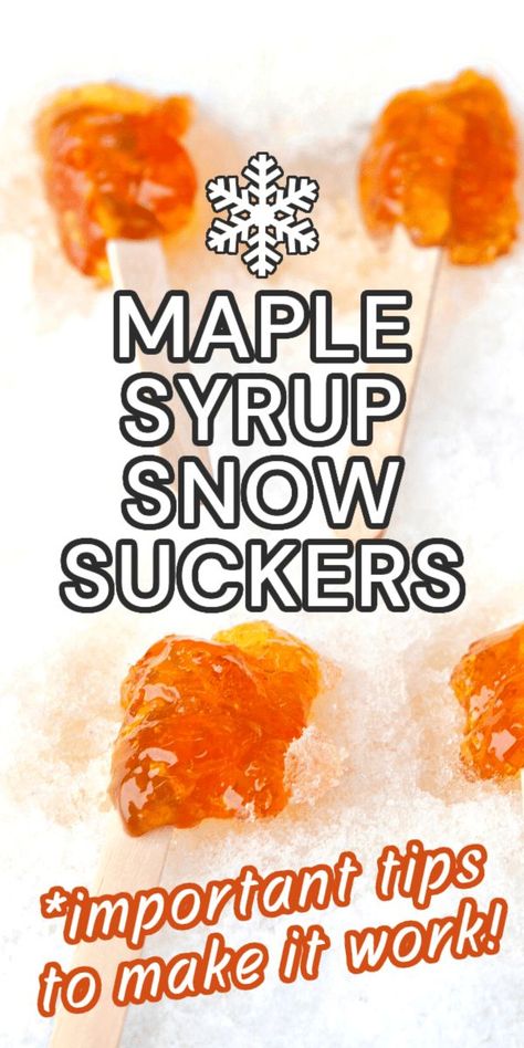 Maple Snow Candy, Snow Candy Recipes, Maple Syrup Snow Candy, Frozen Maple Syrup, Maple Syrup On Snow, Winter Break Ideas, Maple Sugaring Activities, Winter Kids Activities, Maple Taffy