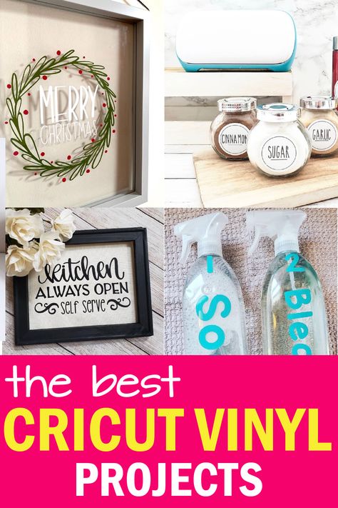 The best vinyl Cricut project ideas to make with your Cricut Maker or Cricut Joy machine. Wine glasses, coffee cups, home decor, gifts, and more. Find your next Cricut craft project. Vinyl Cricut Projects, Funny Cricut, Cricut Vinyl Projects, Vinyle Cricut, Cricut Explore Projects, Idee Cricut, Projets Cricut, Maker Project, Cricut Projects Beginner