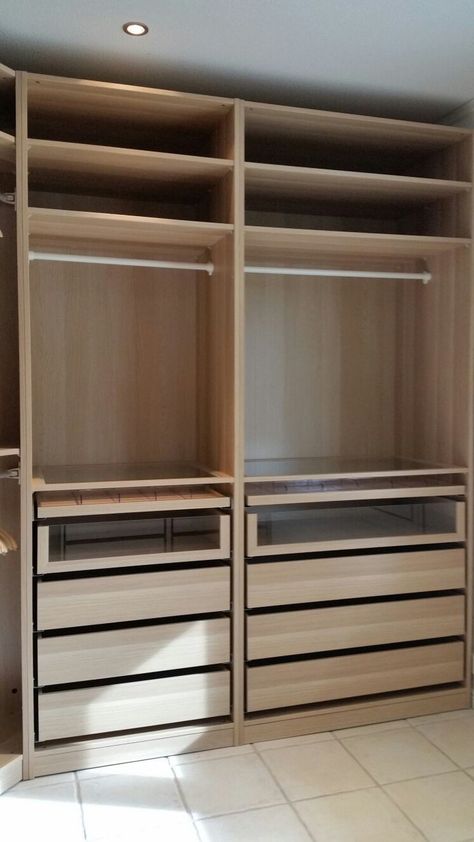 White Oak Walk In Closet, Ikea Pax Oak, Oak Walk In Closet, White Oak Closet, Interior Placard, Oak Closet, Walk In Closet Ikea, Ikea Pax Closet, Ikea Closet