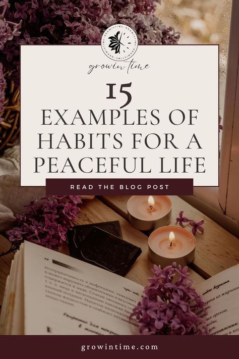 Check out these examples of habits to reduce stress and help live a more peaceful lifestyle! How To Live A Peaceful Life, Peaceful Lifestyle, Habit Books, Mindfulness Journal Prompts, Tarot Business, Habit Quotes, Habit Tracker Bullet Journal, Atomic Habits, Peaceful Living