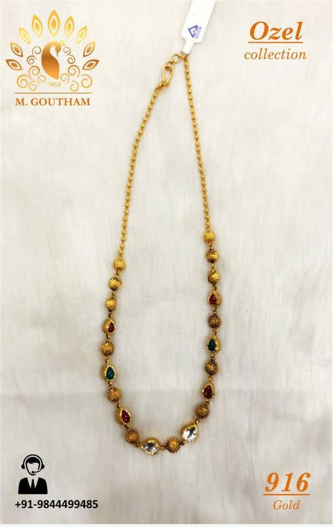 916 Gold Mala studded with Kundan :) 1tola Gold Set Design, Gold Mala Designs, Gold Set Design, Airstream Bathroom, Gold Mala, Mala Designs, Handmade Gold Necklace, Kids Gold Jewelry, Mangal Sutra