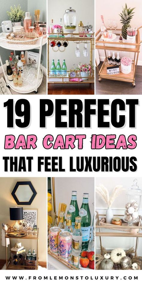 Bar carts are a stylish and practical addition to any home, but they can be especially useful in small spaces. With a little creativity, bar carts can be transformed into functional and attractive pieces that maximize storage and style in even the tiniest of apartments. 

In this post you will learn about 19+ Genius Bar Cart Ideas For Small Spaces That Will Maximize Your Room With Style.

19+ Genius Bart Cart Styling, Bar Cart Ideas, Bar Cart Decor, Bar Cart Inspiration, Holiday Bar Cart Bar Cart Essentials List, Office Bar Cart Ideas, Bar Cart As Side Table, Bar Cart End Table, Bar Cart In Bedroom Ideas, Small Area Bar Ideas, Bar Cart And Coffee Station, Bar Cart Alternative Uses, Home Bar Cart Decor