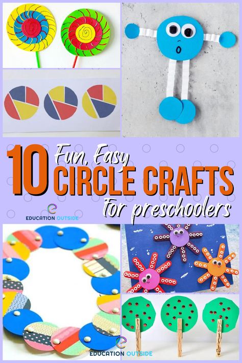 Circle Ideas For Preschool, Learning Circles Preschool, Circle Projects Preschool, Circle Activities For Kindergarten, Shape Circle Crafts For Preschoolers, Crafts With Circles Preschool, Circle Theme Preschool, Circle Shape Activity For Preschool, Preschool Circle Crafts