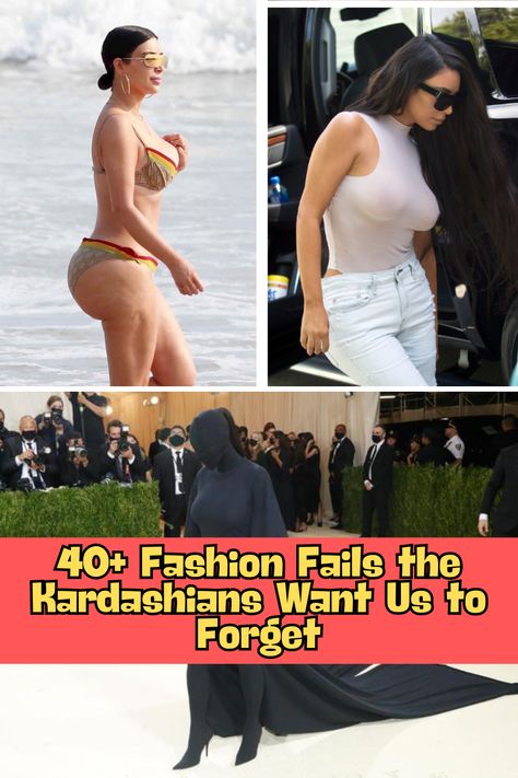 From mismatched outfits to over-the-top accessories, the Kardashians have had their fair share of fashion flops. Discover 40 of their most memorable style fails that will make you laugh and cringe. Click to see the fashion moments they wish we’d forget! Mismatched Outfits, Clothing Fails, Celebrity Fashion Fails, Then And Now Pictures, Kardashian Fashion, Brazilian Fashion, Top Accessories, Bad Fashion, Celebrity Style Icons