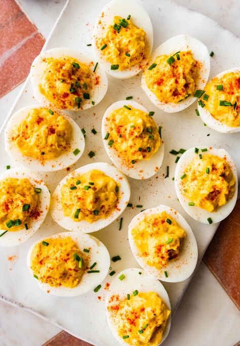 Classic Best Deviled Eggs Recipe (for Easter) Gimmesomeoven Recipes, Eggs Brunch, Devil Eggs, Healthy Deviled Eggs, Deviled Egg Recipe, Relish Sauce, Food Basics, Deviled Eggs Recipe Classic, Impressive Appetizers