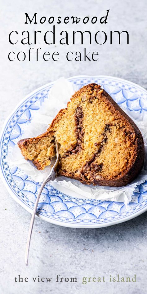 Cardamom Coffee Cake Cardamom Coffee Cake, Cardomom Recipes, Moosewood Cookbook, Adorable Desserts, Cardamom Coffee, Cardamom Recipe, Island Recipes, Bundt Recipes, Cardamom Cake