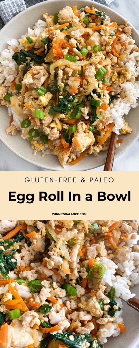 Gluten Free Egg Rolls, Gluten Free Bowl, Dairy Free Lunch, Egg Roll In A Bowl, Gluten Free Main Dishes, Gluten Free Lunch, Gluten Free Recipes For Dinner, Gluten Free Dairy Free Recipes, Gluten Free Eating