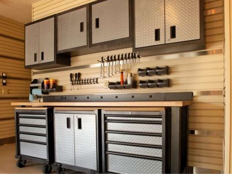 15 "Under $100" Lighting Solutions for Every Room - Bob Vila Organized Garage, Garage Storage Inspiration, Garage Workshop Organization, Garage Renovation, Garage Remodel, Garage Work Bench, Garage Interior, Garage Makeover, Workshop Organization