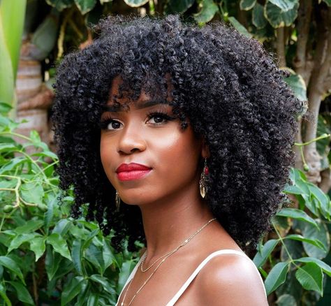 Proof That Curly Hair Girls Can Wear Bangs Too | Southern Living Curly Hair Pictures, Curly Crochet Braids, Afro Wig, Beautiful Natural Hair, Pelo Afro, Afro Wigs, Crochet Braids Hairstyles, Natural Hair Beauty, Curly Girl Hairstyles