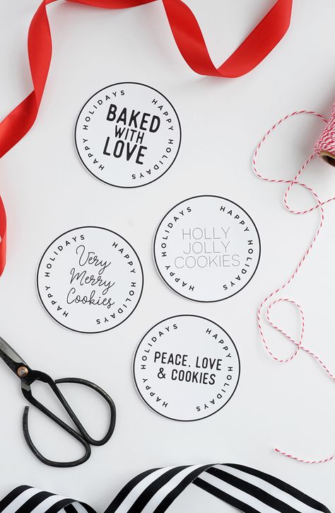 Vegan Holiday Cookies, Holiday Cookie Gift, Diy Christmas Cookies, Christmas Cookies Packaging, Baked With Love, Handmade Holiday Gifts, Labels Printables Free, Holiday Cookie Recipes, Cookie Packaging