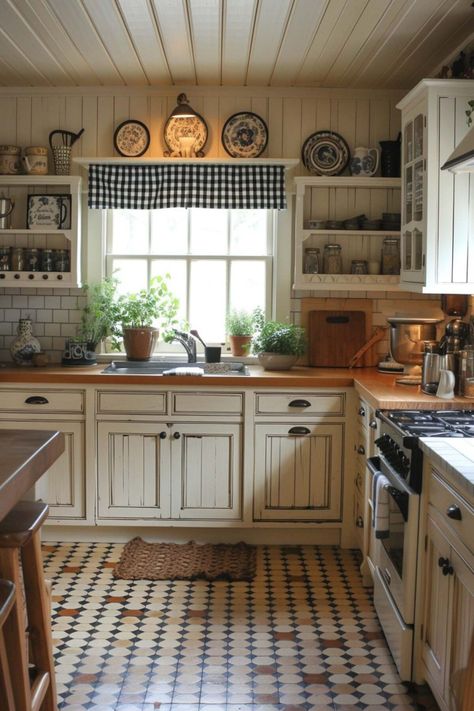 40 Rustic Farmhouse Kitchen Ideas That Look Chic and Charming  40 Rustic Farmhouse Kitchen Ideas That Look Chic and Charming Farmhouse Kitchen Glass Cabinets, Victorian Farmhouse Kitchen Vintage, Kitchen Glass Cabinets, Rustic Farmhouse Kitchen Ideas, Grandma House, Cottage Kitchen Design, Country Kitchen Cabinets, Cottagecore Home, Country Kitchen Designs