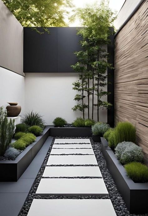 نباتات منزلية, Courtyard Gardens Design, Modern Backyard Landscaping, Back Garden Design, Patio Garden Design, Home Garden Design, Modern Backyard, Outdoor Gardens Design, Outdoor Decor Backyard