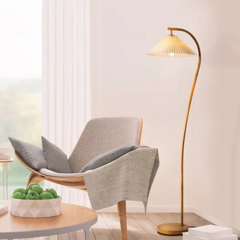 Joss & Main Gracieleigh 63" Arched Floor Lamp - Wayfair Canada Faux Wood Finish, Tall Floor Lamps, Wood Floor Lamp, Arched Floor Lamp, Floor Lamps Living Room, Reading Lamp Floor, Diy Furniture Hacks, Arc Floor Lamps, Furniture Hacks