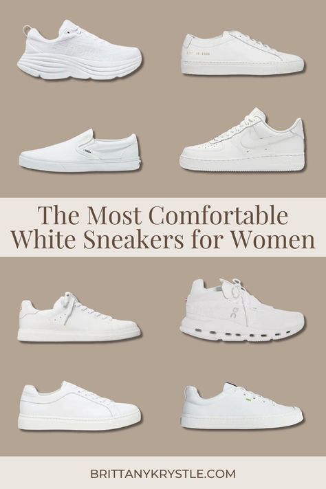 When it comes to finding that perfect white sneaker, prioritize comfort. These are the 35 best white sneakers for women that blend cushion, quality, and style for maximum outfit versatility. From clean minimalist leather sneakers to casual canvas platforms, you’ll find the most comfortable white sneakers for daily wear, walking, and travel. Most Comfortable Tennis Shoes For Women, Best White Sneakers Women 2024, Most Comfortable White Sneakers Women, White Sneakers Women’s, Comfortable White Sneakers Women, All White Sneakers Women, White Trainers Women Outfits, Must Have Sneakers Women, White Sneakers Women Outfit Casual