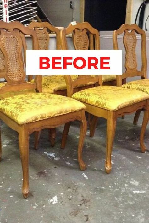 Old Dinning Chairs Makeover, Vintage Dining Chairs Makeover, Painting Dining Room Chairs, Wooden Chair Makeover, Dining Room Chairs Makeover, Vintage Chairs Makeover, Tranquil Spaces, Refinished Chairs, Diy Chairs