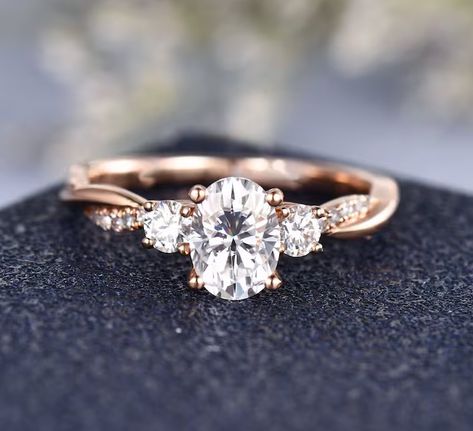 2CTW Oval Cut Moissanite Engagement Ring Three Stone Half Eternity Infinity Band Three Stone Engagement Rings Halo, Engagement Ring Infinity, Rings 2023, Engagement Ring Three Stone, Cute Promise Rings, Oval Cut Moissanite Engagement Ring, Hidden Halo Ring, Pretty Engagement Rings, Dream Rings