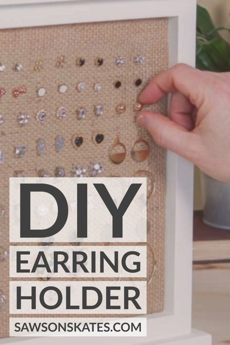 Homemade Earring Holders, Earring Display Diy, Earing Organizer, Diy Jewelry Stand, Diy Earrings Studs, Stud Earring Organizer, Stud Earring Storage, Ring Holder Diy, Diy Earring Holder