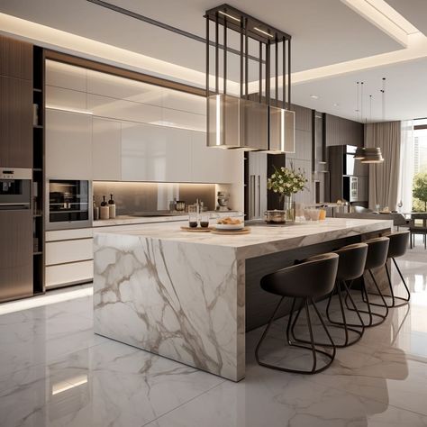 Kitchen 2024 Design Trends, Contemporary Kitchen Design Luxury, Kichen Desine, Luxury Kitchen Design Modern, Modern Luxury Kitchen, Desain Pantry, Kitchens Luxury, Designer Kitchen, Dream Kitchens Design