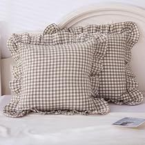 Kitchen 2024, Hm Home, Ruffle Pillow, Plaid Pillow Covers, Plaid Pillow, Euro Pillow, Body Pillow Covers, Euro Pillow Shams, Farmhouse Pillows