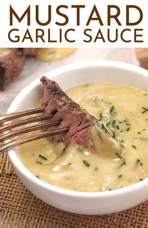 Butter Mustard Sauce, Mustard Garlic Sauce, Side Sauce For Chicken, Sauces And Gravies, Keto Creamy Sauce, Sauce To Go With Steak, Homemade Mustard Sauce, Dijon Steak Sauce, Keto Chicken Sauce