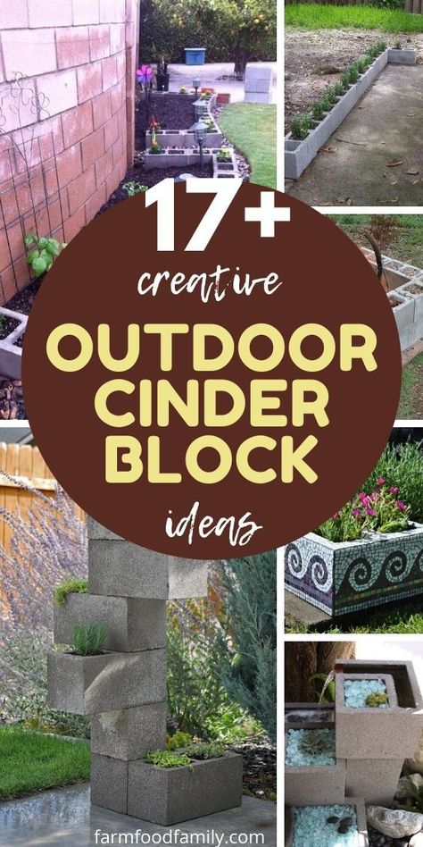 17+ Creative Cinder Block Outdoor Ideas & Designs For 2021 Concrete Block Ideas Diy, Decorate Block Wall Outdoor, Cinder Block Corner Garden, Pallet And Cinder Block Projects, Gardening With Cinder Blocks, Cinder Block Border Ideas, Diy With Cinder Blocks, Painting Cinder Blocks Ideas, Using Cinder Blocks For Landscaping