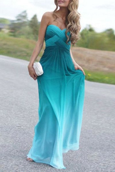 Bold teal, blue, aquamarin mix :: Ombre Color Sweetheart Neck Sleeveless Maxi… Ombre Prom Dresses, Prom Dresses 2018, Prom Dresses 2019, Bridesmaid Dresses Prom, Bohol, Long Bridesmaid Dress, A Line Prom Dresses, Green Prom Dress, Chiffon Prom Dress